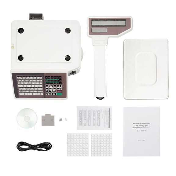Silver Label Printing Scale LCD Screen Waterproof ABS Operation Panel Sixty-three Shortcut Keys Label Printing Scale