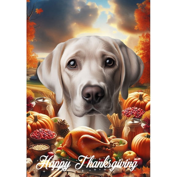 Silver Labrador - Best of Breed Thanksgiving Outdoor Garden Flag 12" x 17" Mailbox Flag Dog Flag