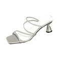 thumbnail image 1 of Silver Ladies Fashion High Heels, Silver Thin Strap Open Toe, Durable And Supportive For Spring Summer, 1 of 9