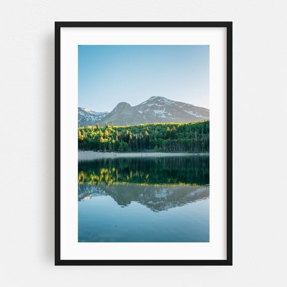 Silver Lake Flat Reservoir 03 - Utah Photography Landscape Nature Mountain Forest Scenic Lake Black Framed Wall Art Print 5 x 7 inches
