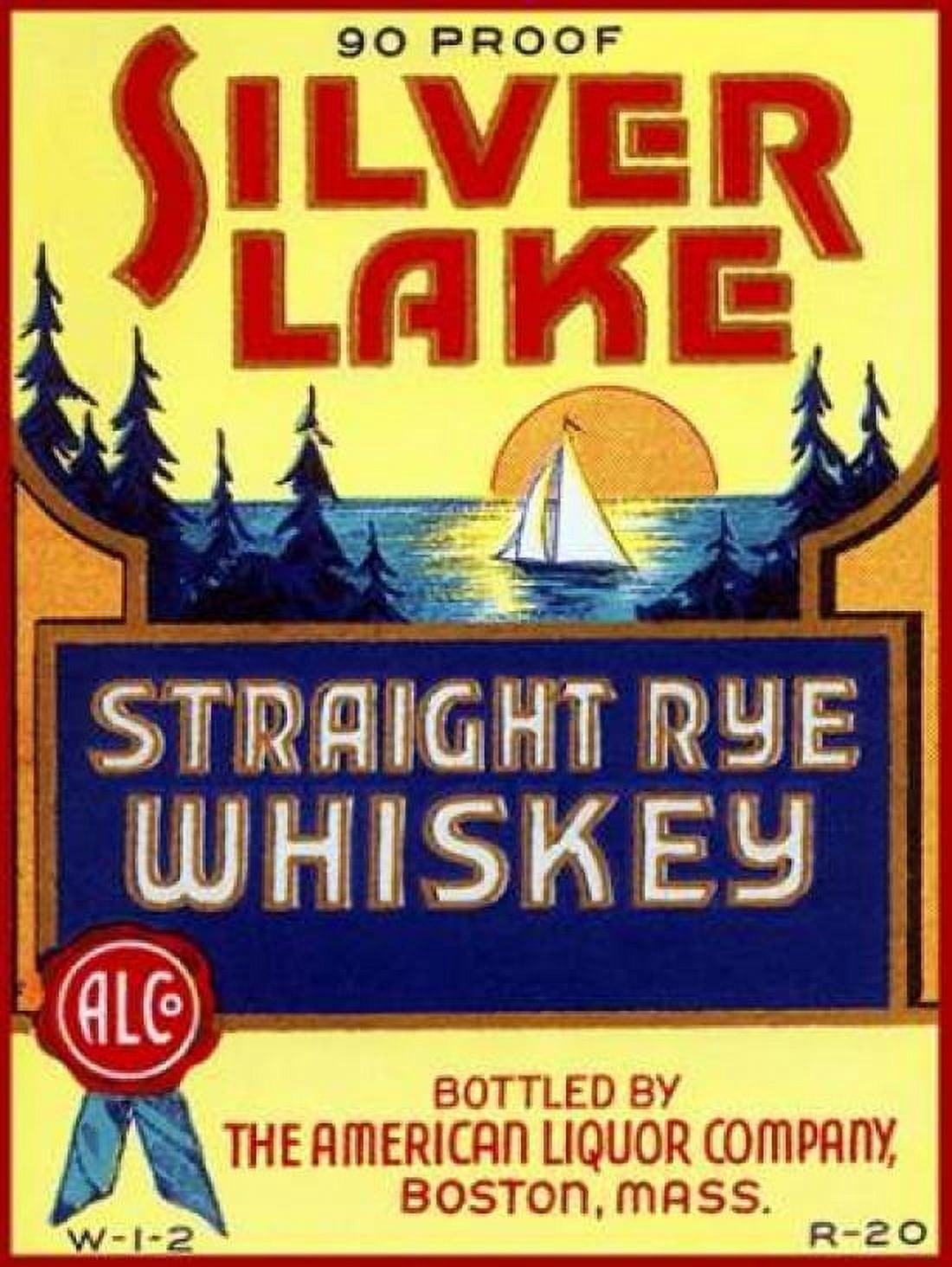 Silver Lake Straight Rye Whiskey Canvas Art - Vintage Booze Labels (18 x 24)