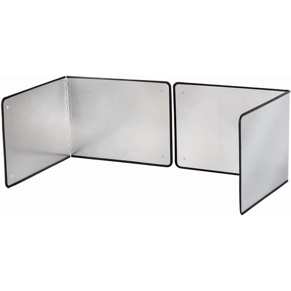 Silver Large 2 Pieces 2 Sided Stainless steel Splatter Guard for Frying Stove Top,Oil Splash Guard Cooking for Stove,Non Stick Foldable Splatter Screen