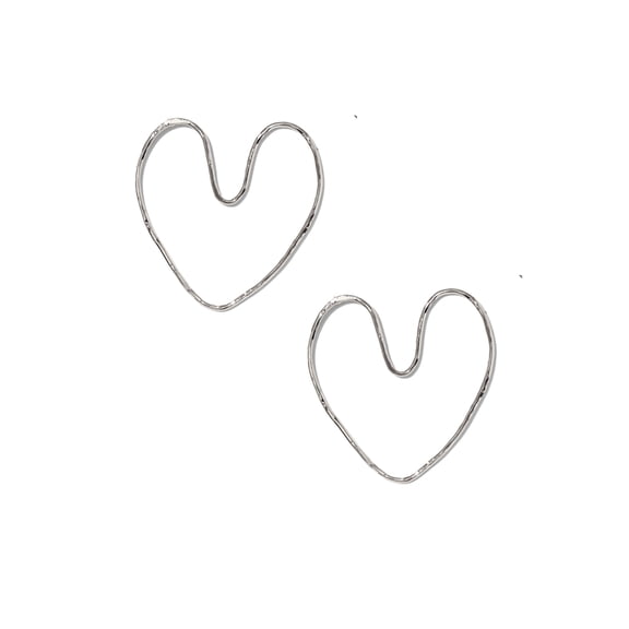 Silver Large Fluttering Heart