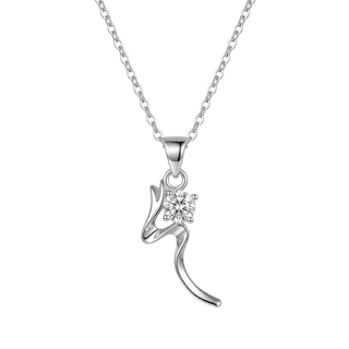 Leaf Crystal Pendant Necklace with Sparkling Round S Elegant Chain Necklace for Women s Minimalist Fashion Jewelry Gift