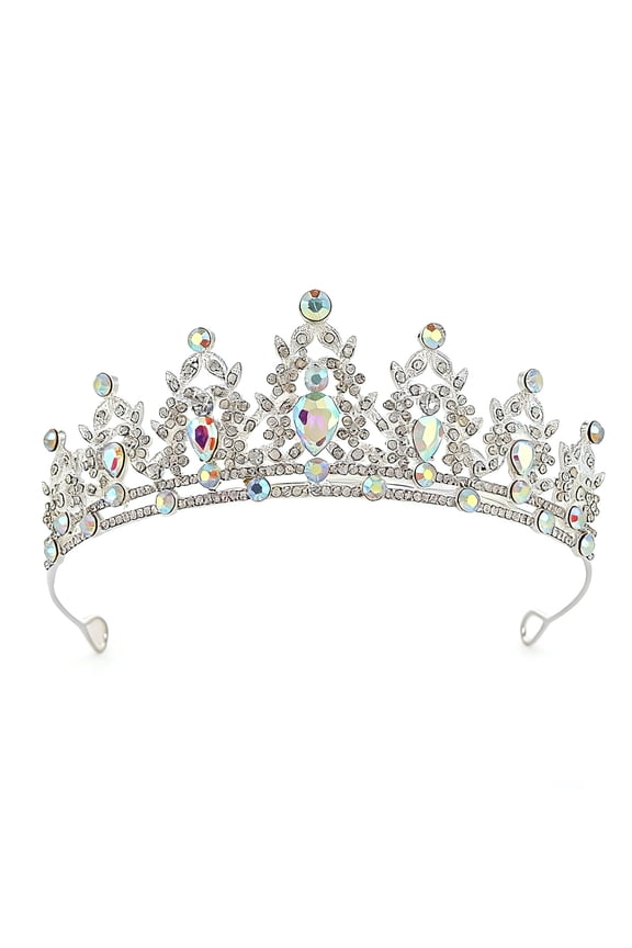 Silver Leaf Crystal Tiaras & Crowns - Queen of Wedding Bridal Birthday Pageant Halloween Cosplay Headbands, Royal Queen & Princess Crowns Party Accessories
