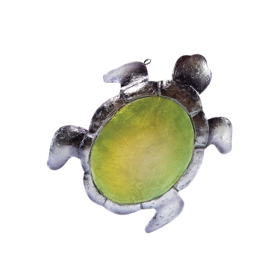 Silver Leaf Sea Turtle Christmas Tree Ornament