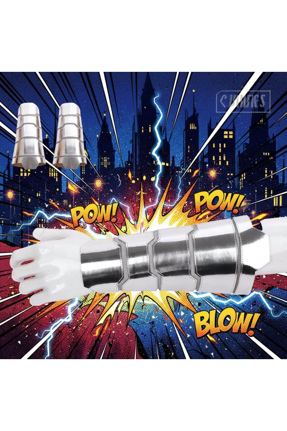 Silver Leatherlike Superhero Cuff Set