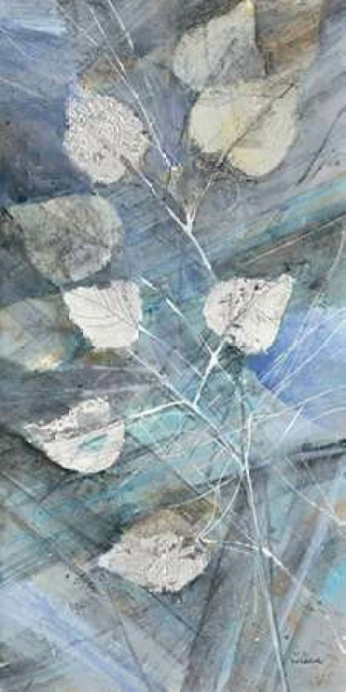 Silver Leaves I Canvas Art - Hristova Albena (24 x 48)