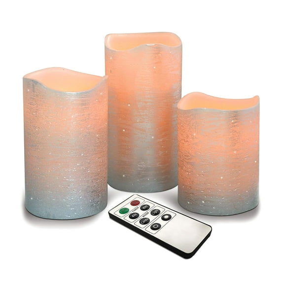 LED Flameless Candle Set Flickering Wireless Remote Function Warm White Light-
