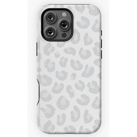 Silver Leopard Animal Skin Phone Case for iPhone 17 16 15 14 13 12 11 Pro Max