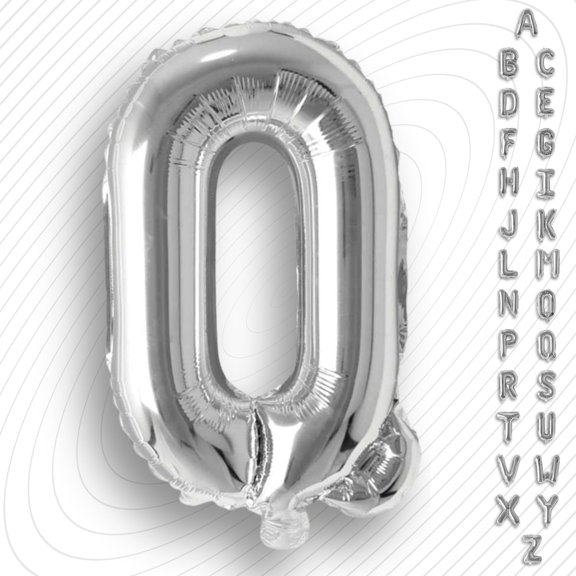 Silver Letter Q Mylar Foil Balloon 16 Inch - Air Filled Only Metallic Balloons for Birthday Party, Wedding Anniversary, Graduation, Engagement Decor