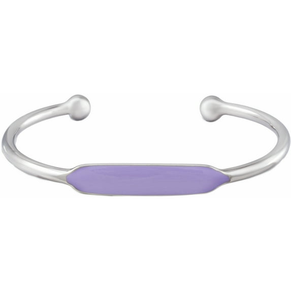 Silver Lilac Enamel - Bangle Bracelet