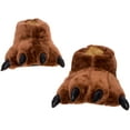 thumbnail image 1 of Silver Lilly Bear Paw Animal Slippers - Novelty House Shoe (Dark Brown, Large), 1 of 6