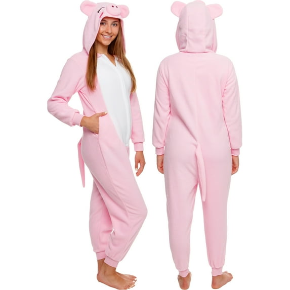 Silver Lilly Slim Fit Pig Animal Adult One Piece Cosplay Costume (Medium)