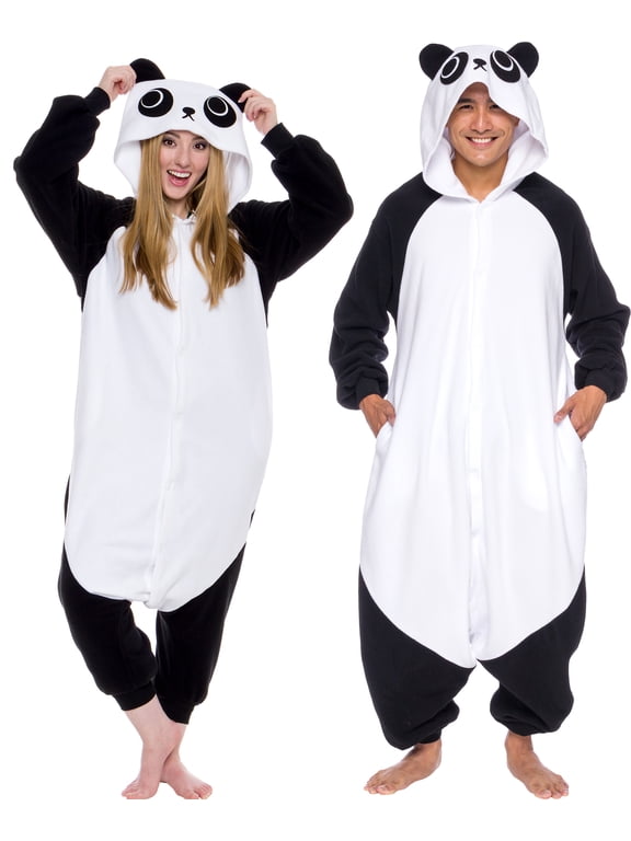 Silver Lilly Unisex Adult Plush Panda One Piece - Cosplay Animal Costume (Small)