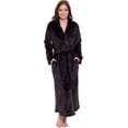thumbnail image 1 of Silver Lilly Womens Robe - Plush Fleece Bathrobe - Full Length Robe with Shawl Collar Black, 3X-Large, 1 of 6