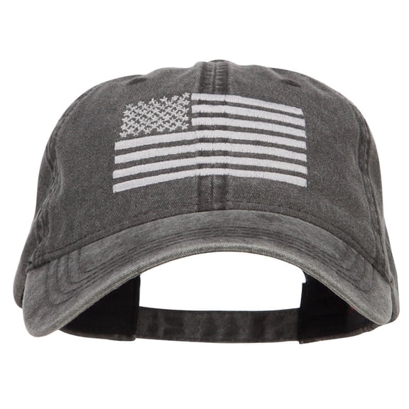Silver Line USA Flag Embroidered Washed Cap - Black OSFM
