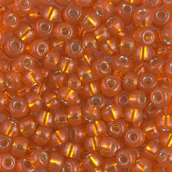 Silver-Lined Orange Miyuki Seed Beads 6/0 6-9138S-TB