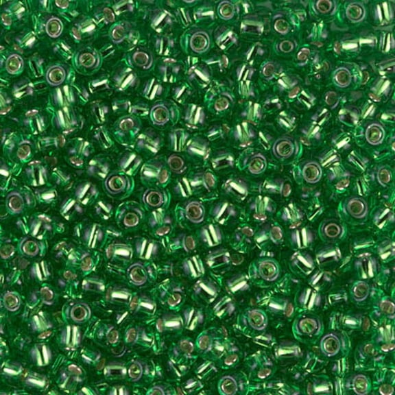 Silver-Lined Transparent Light Green Miyuki Seed Beads 8/0 8-915-TB