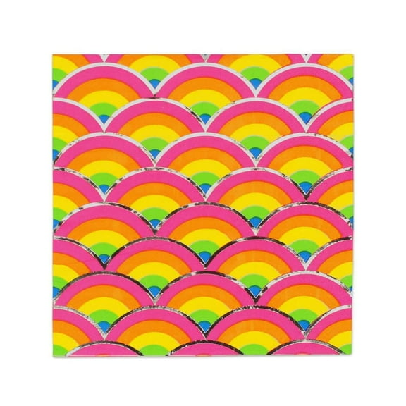 Prime Party Silver Lining Rainbow Unicorn 3-Ply Luncheon Napkins with Foil, 20 Count, 6.5 in.