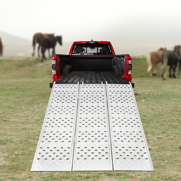 Silver Loading Truck Ramp, Heavy Duty Motorcycle Ramp, Folding Ramp