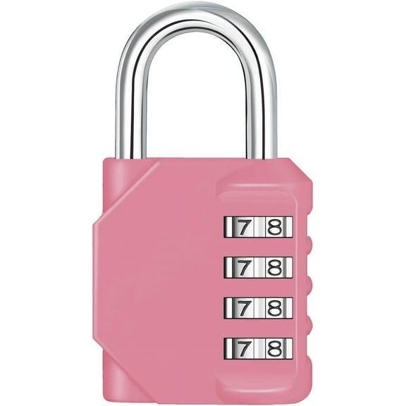 Silver Lock for lockers of Gym and School, 4 Digit Combination Lock Outdoor, Locker Locks with Code Easy to Use and Set, Code Lock Keylessness is More Convenient (1 Pack, Silver)