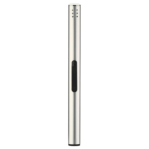 Silver Long Stick Lighter - Soft Flame Refillable Gas Lighter for Candle, Kitchen Stove, Fireplace, BBQ and Camping, Portable Reusable Safe Ignition Tool for Home and Outdoor Use, 1pc