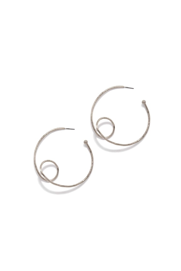 Silver Loop-De-Loop Hoop Post Earrings