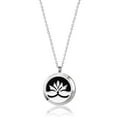 thumbnail image 1 of Silver Lotus Flower Aromatherapy Necklace Oil Lockets Jewelry Essential Oil Diffuser Necklace with Gift Box, 1 of 8