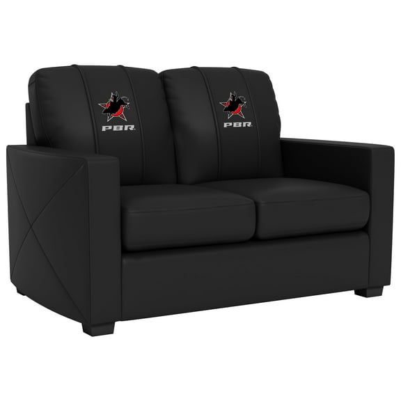 Silver Loveseat with Professional Bull Riders Star Logo