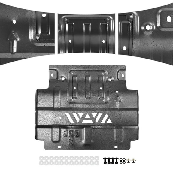 Silver Lower Front Splash Shield W/ Maintenance Holes Direct Replacement For 2018-2022 Ford F-150 F150