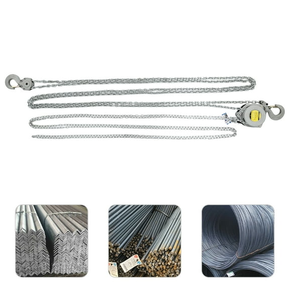 Silver Manual Hand Chain Hoist W/ 2 Lifting Chain Rows Factory Chain Fall for Transportation, Factories