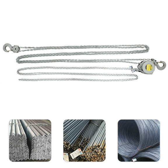 Silver Manual Hand Chain Hoist W/ 2 Lifting Chain Rows Factory Chain Fall for Transportation, Factories