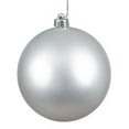 thumbnail image 1 of Silver Matte UV Drilled Ball Ornament, 4 in. - 6 per Bag, 1 of 1