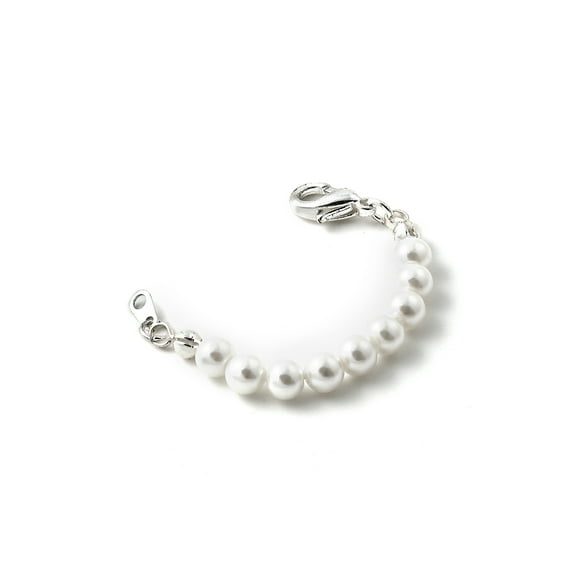 Silver Medium 6mm White Pearl Extender