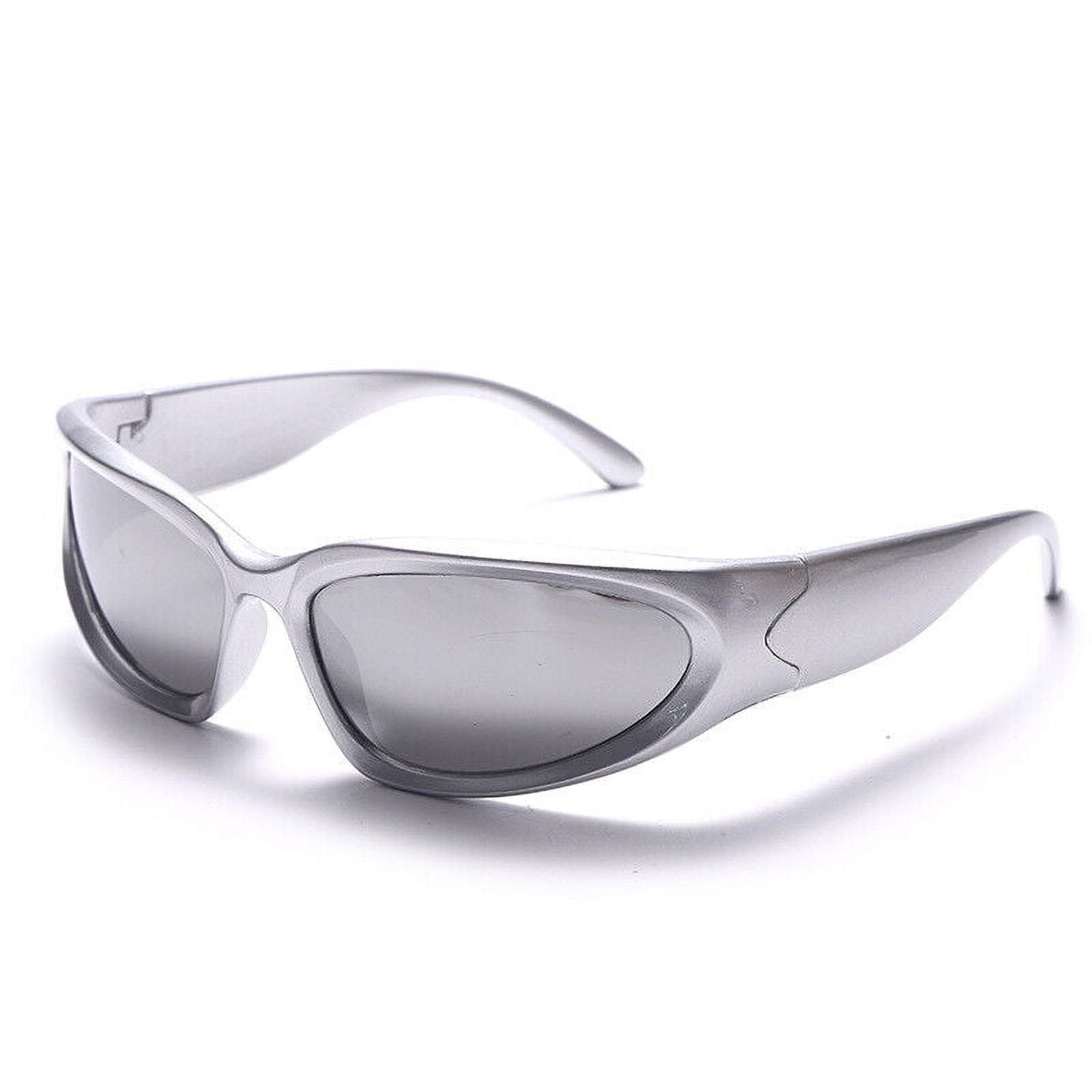 Silver Mens Women Sunglasses Sport UV400 Shade Glasses Y2K Steampunk Goggles