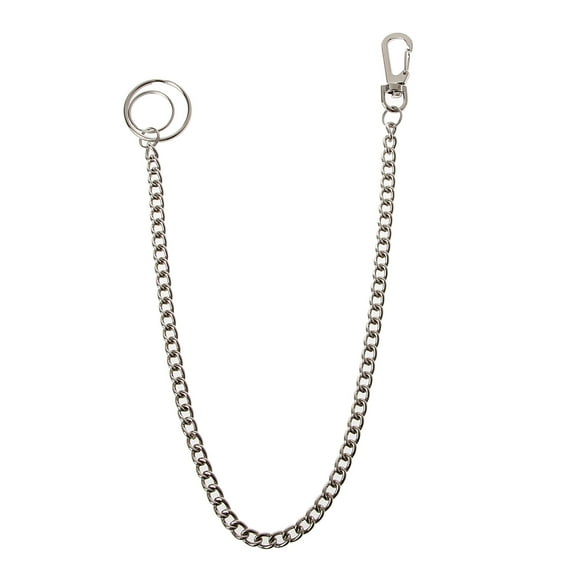 Silver Mental Long for Key Chain Pants Jeans Hiphop Biker Secure Travel Wallet Chain with Lobster Clasps Anti-Lost Jewel
