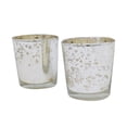 thumbnail image 1 of Silver Mercury Finish Small Speckled Glass Tealight Votive Candle Holders Set of 2 Evening Wedding Parties Home Decor Table Decoration Gift by MystiqueDecors, 1 of 5
