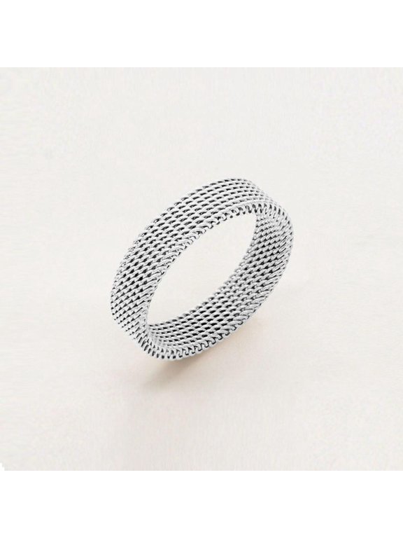 Silver Mesh Chain Stainless Steel Ring