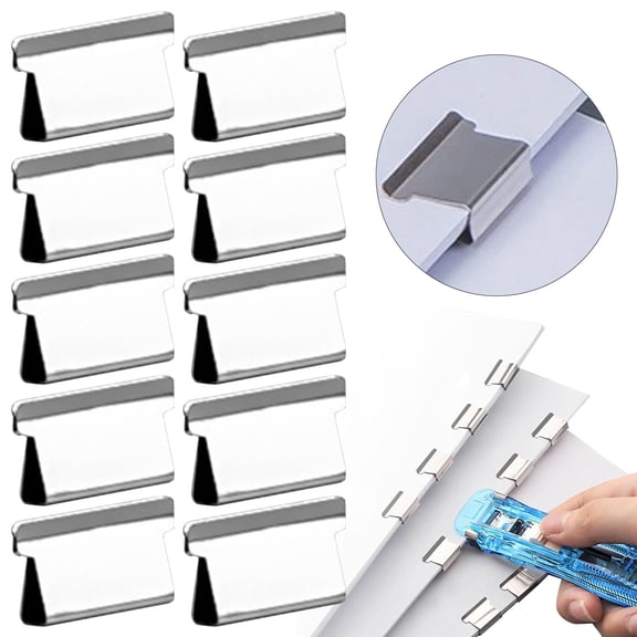 Silver Metal Clam Clip Refills 10 PCS – Reusable No-Damage Paper Binding For 2–40 Sheets, Rust-Resistant Stainless Steel For Office, Classroom, Exam Papers, Planners, And Home Organization