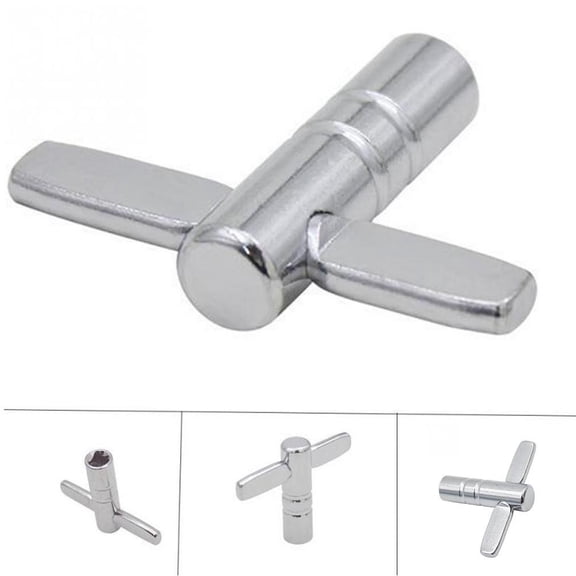 Silver Metal Drum Tuning Wrench, Universal Percussion Key Tool for Drum Lovers, 0.22 inch Socket, Durable and Corrosion Resistant