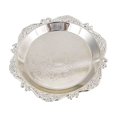 thumbnail image 1 of Silver Metal Embossed Serving Tray, Dessert Snack Tray Jewelry Stand, Decorative Storage Dish for Home Kitchen, A, 1 of 6