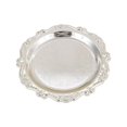 thumbnail image 1 of Silver Metal Embossed Serving Tray, Dessert Snack Tray Jewelry Stand, Decorative Storage Dish for Home Kitchen, C, 1 of 6