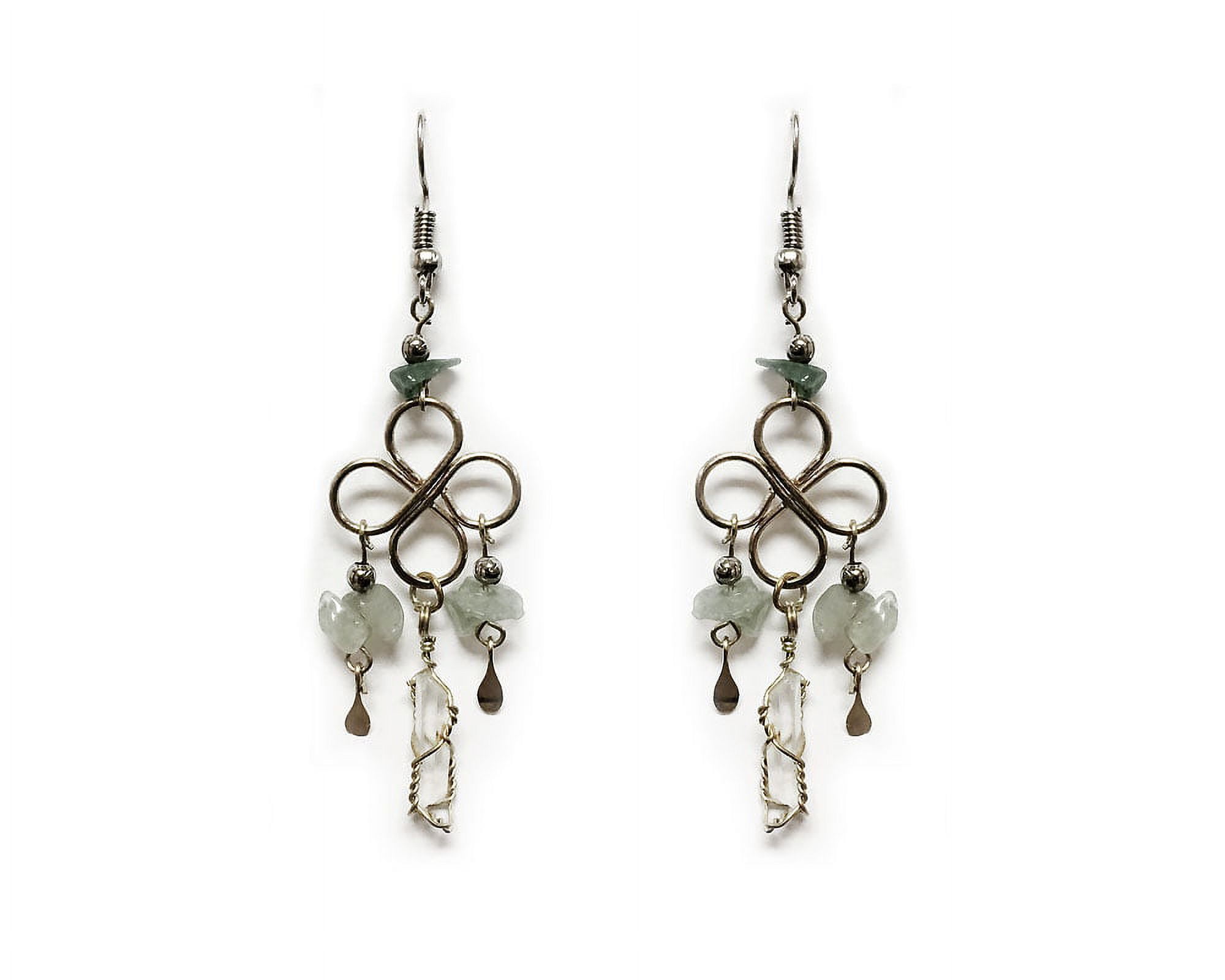 Clip On Pearl Crystal Fashion Silver Dangle Earrings Assorted Colors