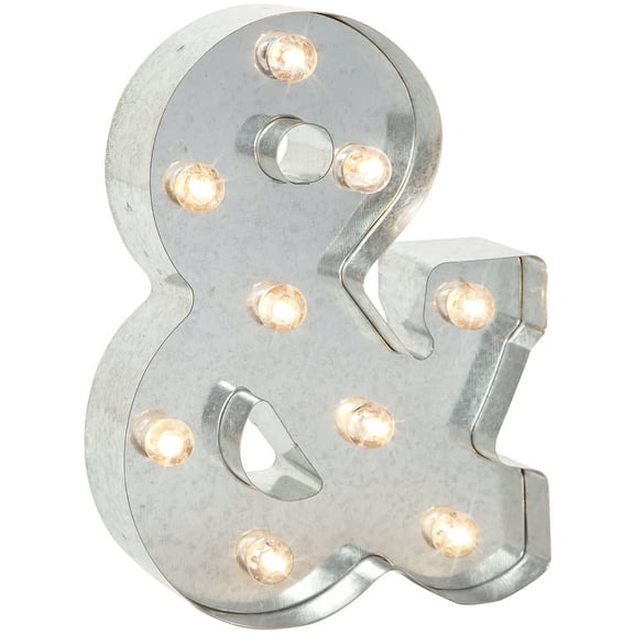 Silver Metal Marquee Symbol 9.875"-& (Ampersand)