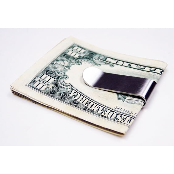 Silver Metal Money Clip,Handiness Wallet Credit Card Clip,Minimalist Front Pocket Wallet,Ideal Men's Boy's Gift
