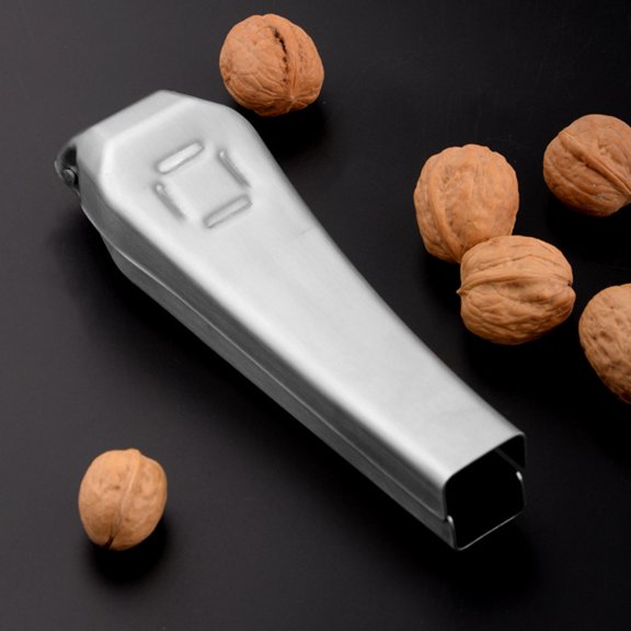 Silver Metal Nut Cracker Tool for Nuts with AntiSlip Handle and Easy Cleaning Design 8.5 Inches