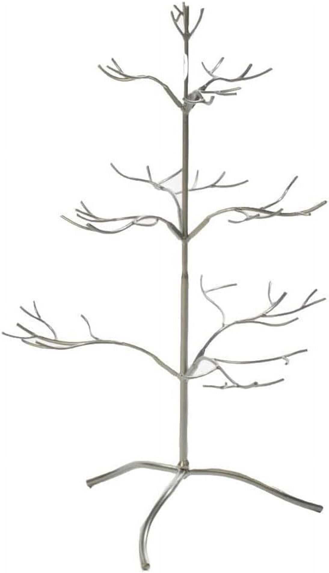 Silver Metal Ornament 3 Tier Display Tree And Jewelry Organizer 25
