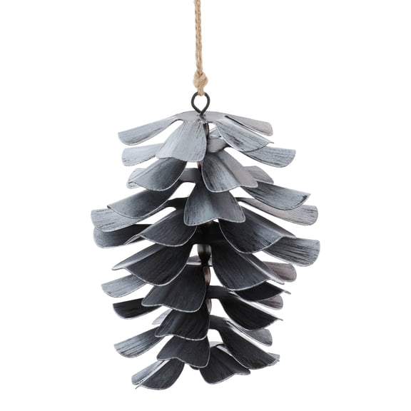 Silver Metal Pinecone Christmas Ornament, 4.3", by Holiday Time
