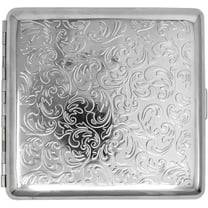 Silver Metal-Plated Cigarette Case & Stash Box (Full Pack - King Size Cigarettes)